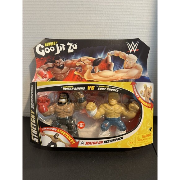 WWE Roman Reigns & Cody Rhodes Heroes of Goo Jit Zu Stretchy Figure 2-Pack - Picture 1 of 6